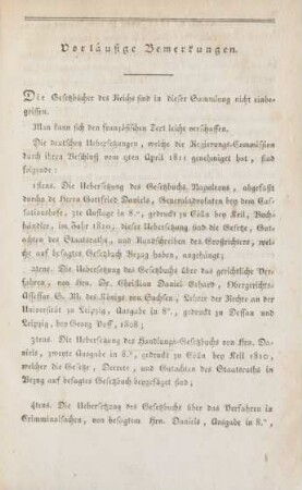 Vorläufige Bemerkungen