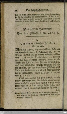Das siebente Hauptstück. Von den Pflichten des Christen