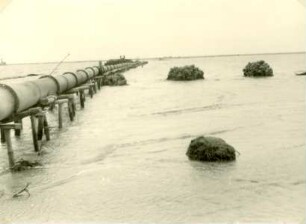 Deichbau Hindenburgdamm - Süd, 1954