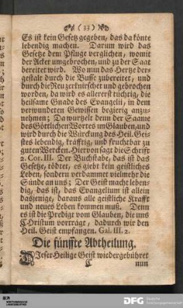 Die fünffte Abtheilung.