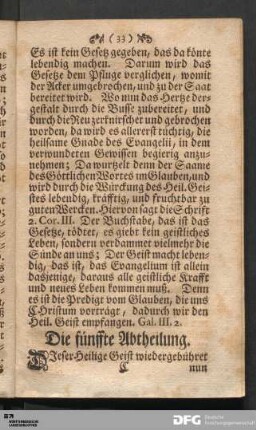 Die fünffte Abtheilung.