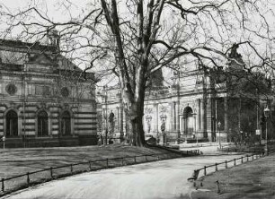 Blick vom Brühlschen Garten zum Albertinum und zum Ausstellungsgebäude des Sächsischen Kunstvereins auf der Brühlschen Terrasse