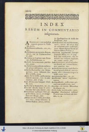 Index rerum in commentario insigniorum.