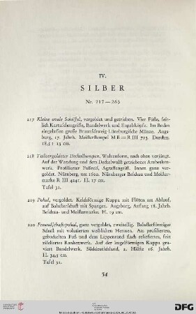 IV. Silber (Nr. 217-263)