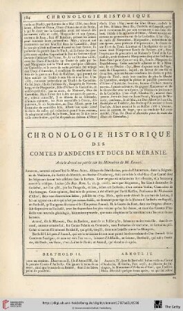 Chronologie historique des comtes d’Andechs et ducs de Méranie