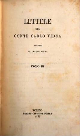 Lettere del Conte Carlo Vidua, 3