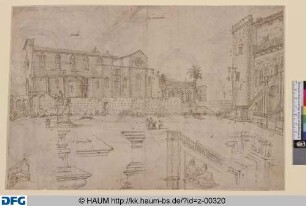 Der Kapitolsplatz in Rom mit Santa Maria in Aracoeli und Senatorenpalast