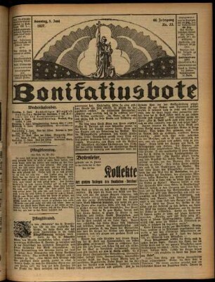 Erste Ausgabe vom Sonntag, den 05. Juni 1927.