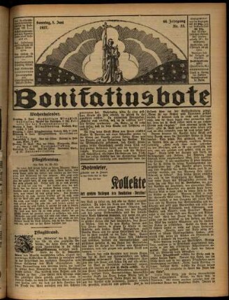 Erste Ausgabe vom Sonntag, den 05. Juni 1927.