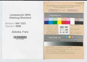 Entnazifizierung Franz Zielonka , geb. 12.09.1898 (Fuersorger)