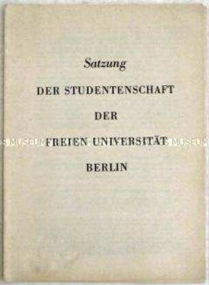 Satzung der Studentenschaft der Freien Universität Berlin