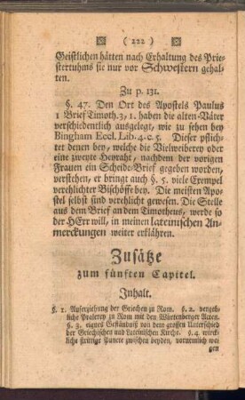 Zusätze zum fünften Capitel