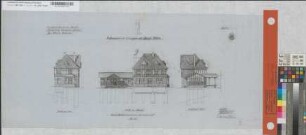 Empfangsgebäude mit Güterschuppen auf Bahnhof Albaum, Blatt 4: Ansichten, M. 1:100 Stnr.: 92, Hge, Bunr.: 3, Blnr.: 3
