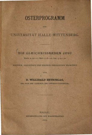 Osterprogramm der Universität Halle-Wittenberg