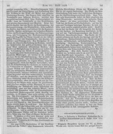 Zeller, L.: Reflexions sur le meilleur Gouvernement. Paris: Delaunay; Ponthieu 1824