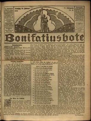 Erste Ausgabe vom Sonntag, den 24. Februar 1924.
