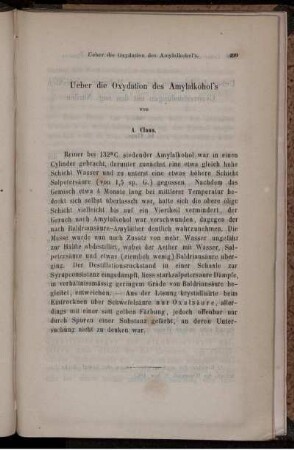 Ueber die Oxydation des Amylalkohol's.