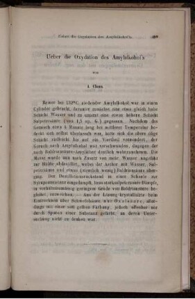 Ueber die Oxydation des Amylalkohol's.