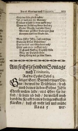 Am sechszehenden Sontage nach Trinitatis.