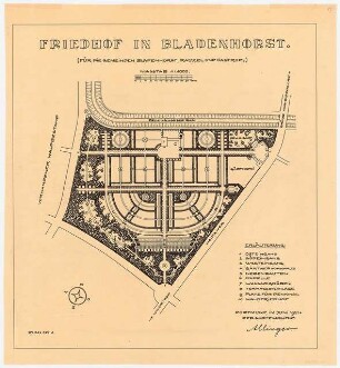 Friedhof, Bladenhorst: Lageplan Gesamtanlage 1:1000