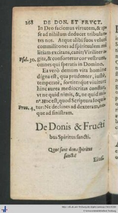 De Donis & Fructibus Spiritus sancti