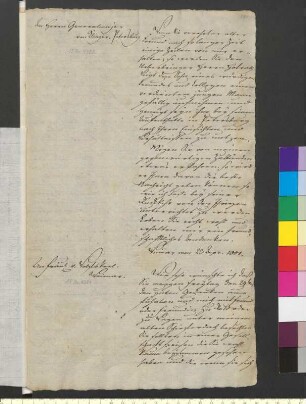 Brief von Goethe, Johann Wolfgang von an Wolfskeel, Henriette Freiin von
