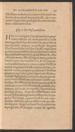Cap. 7. [i.e. 17.] De Missa pontificia.