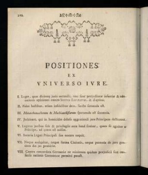212-216, Positiones Ex Vniverso Ivre.