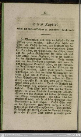 Elftes Kapitel. Eisen aus Eisenseilspähnen [et]c. geschmiedet (Swaff-Iron)