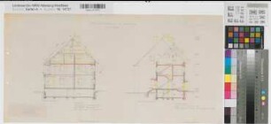 Warendorf (Warendorf) Gymnasium Laurentianum Direktorenwohnung Umbauten Schnitte 1960 1 : 100 29,5 x 58 kol. Pause Staatshochbauamt Beckum Regierung Münster Nr. 34093