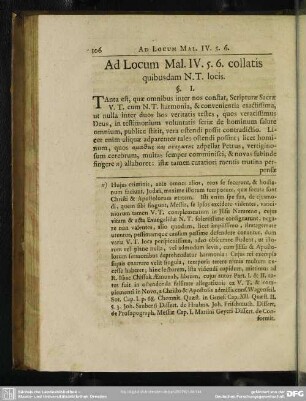 Ad Locum Mal. IV. 5.6. collatis quibusdam N.T. locis