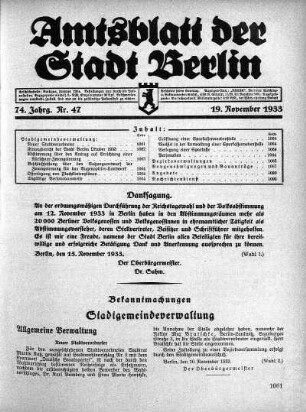 1933,47: Nr. 47, 19. November 1933