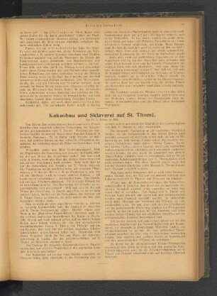 Kakaobau und Sklaverei auf St. Thomé