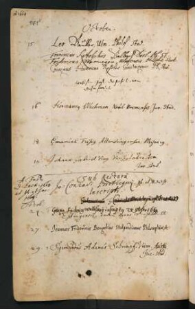 Winterhalbjahr 1668/1669. Rektorat Johann Conrad Brotbeck