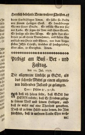 45-53, Text; Eingang; Gebet