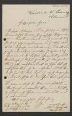 Brief von Albert Schmidt an Unbekannt