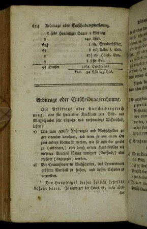 Arbitrage oder Entscheidungsrechnung.
