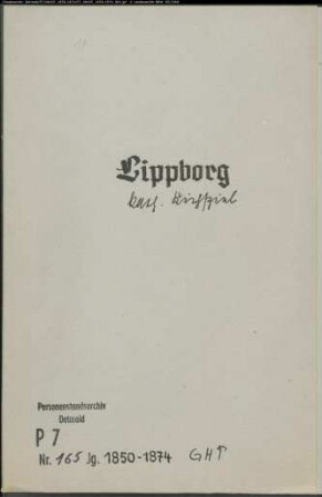 Kirchenbuchduplikat der Katholischen Gemeinde Lippborg (GHT 1850-1874). (Gemeinde: Lippborg, Katholische Gemeinde)