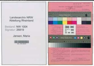 Entnazifizierung Maria Jansen , geb. 30.04.1899 (Putzfrau)