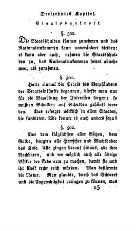 Dreizehntes Kapitel. Staatsbankrott.