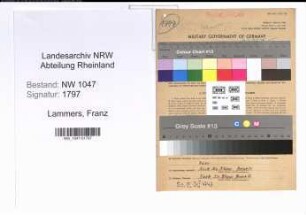Entnazifizierung Franz Lammers , geb. 15.11.1910 (Angestellter)