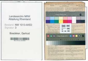 Entnazifizierung Gertrud Boedeker , geb. 23.08.1901 (Lehrerin)