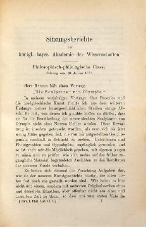 Die Sculpturen von Olympia : von H. Brunn, 1
