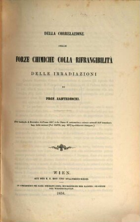 Della correlazione delle forze chimiche colla rifrangibilità delle irradiazioni
