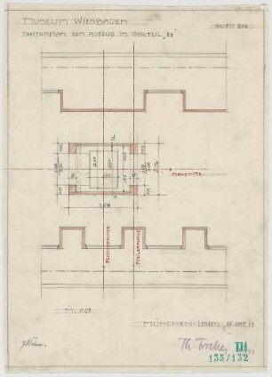 Fischer, Theodor; Wiesbaden; Museum - Bauteil E V. (Grundriss)