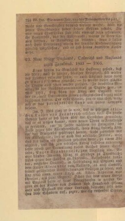 Neue Kriege Englands, Oestreichs und Rußlands gegen Frankreich. 1803 - 1805