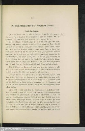 IX. Papierfabrikation und verwandte Gebiete