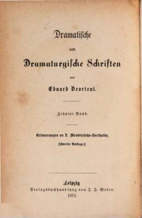 Meine Erinnerungen an Felix Mendelssohn-Bartholdy und seine Briefe an mich