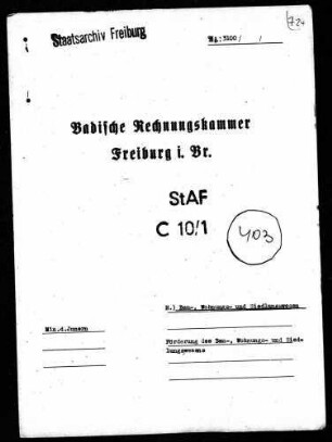 Förderung des Bau-, Wohnungs- und Siedlungswesens