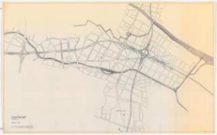Sanierung Kreuzberg, Berlin Untersuchungen und Planungen von Werner March: Schnellstraßenkreuz im Bezirk Kreuzberg (Variante 2) 1:5000, (zu Inv.nr. 39643)